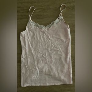 GAP camisole with lace trim and adjustable straps light pink Small soft
